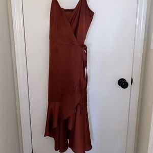Burnt orange maxi dress with slit